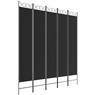 Shumee Pětidílný černý 200 × 220 cm textil - Paraván
