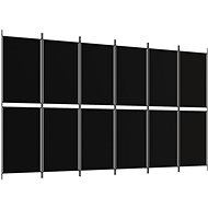 Shumee Šestidílný černý 300 × 180 cm textil - Paraván