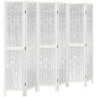 Shumee Paraván masivní dřevo, pavlovnie, 6dílný, bílý - Room Divider