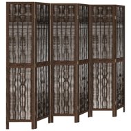 Shumee Paraván masivní dřevo, pavlovnie, 6dílný, tmavě hnědý - Room Divider
