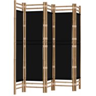 Shumee Skládací paraván 200 cm, bambus a plátno, 5panelový  - Room Divider