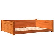 Shumee Dog bed wax brown 105,5 × 75,5 × 28 cm solid pine - Pet Bed