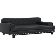 Shumee Dog bed with decorations black 90 × 53 × 30 cm artificial leather - Pet Bed