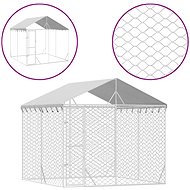 Shumee Outdoor dog pen with roof silver 3 × 3 × 2,5 m steel - Dog Pen