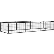 Shumee 8 panel dog pen black 100 × 50 cm powder coated steel - Dog Playpen