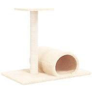 Shumee Cat scratching post with tunnel cream 60 × 34,5 × 50 cm - Cat Scratcher