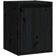 Shumee Wall cabinet 30 × 30 × 40 cm, solid pine wood, black - Shelf