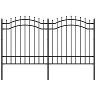 SHUMEE Zahradní plot s hroty černý 165 cm, práškově lakovaná ocel - Fence