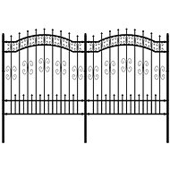 SHUMEE Zahradní plot s hroty černý 165 cm práškově lakovaná ocel - Fence