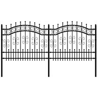 SHUMEE Zahradní plot s hroty černý 140 cm práškově lakovaná ocel - Fence