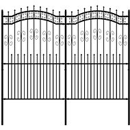 SHUMEE Zahradní plot s hroty černý 222 cm práškově lakovaná ocel - Fence