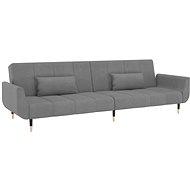 2 seater sofa bed with 2 cushions light grey velvet, 337582 - Couch