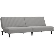2místná rozkládací pohovka světle šedá samet, 337639 - Couch