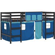 SHUMEE Children's bunk bed with curtains pink, 80 × 200 cm, pine, 3206963 - Bed