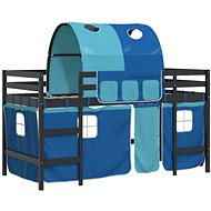 SHUMEE Kids bunk bed with tunnel blue, 80 × 200 cm, solid pine, 3206989 - Bed