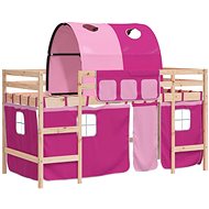 SHUMEE Kids bunk bed with tunnel pink, 90 × 200 cm, solid pine, 3206993 - Bed