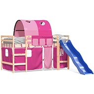 SHUMEE Kids bunk bed with tunnel pink, 80 × 200 cm, solid pine, 3207038 - Bed