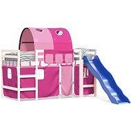 SHUMEE Kids bunk bed with tunnel pink, 80 × 200 cm, solid pine, 3207041 - Bed