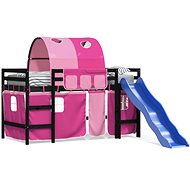 SHUMEE Kids bunk bed with tunnel pink, 90 × 200 cm, solid pine, 3207053 - Bed