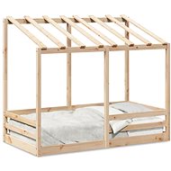 Children's bed with roof 70 × 140 cm solid pine wood - Bed