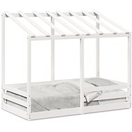 Children's bed with roof white 70 × 140 cm solid pine wood - Bed