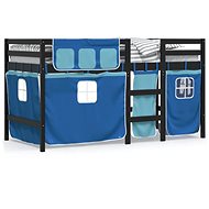 SHUMEE Children's bunk bed with curtains blue, 80 × 200 cm, pine, 3283815 - Bed
