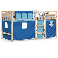 SHUMEE Children's bunk bed with curtains blue, 90 × 200 cm, pine, 3283818 - Bed