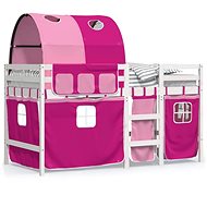 SHUMEE Kids bunk bed with tunnel pink, 80 × 200 cm, solid pine, 3283840 - Bed