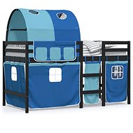 SHUMEE Children's bunk bed with tunnel blue, 80 × 200 cm, solid pine - Bed
