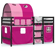 SHUMEE Kids bunk bed with tunnel pink, 80 × 200 cm, solid pine - Bed