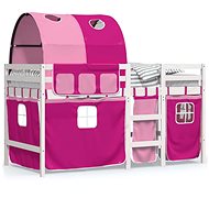 SHUMEE Kids bunk bed with tunnel pink, 90 × 200 cm, solid pine, 3283849 - Bed