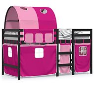 SHUMEE Kids bunk bed with tunnel pink, 90 × 200 cm, solid pine - Bed