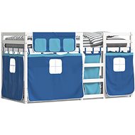 SHUMEE Children's bunk bed with curtains blue, 80 × 200 cm, pine, 3283902 - Bed