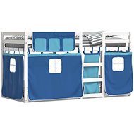 SHUMEE Children's bunk bed with curtains blue, 90 × 200 cm, pine, 3283932 - Bed