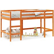 SHUMEE Kids bunk bed ladder wax brown, 80 × 200 cm, pine - Bed