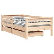 Shumee Children's bed with drawers 70 × 140 cm solid pine wood - Bed