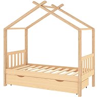 Shumee Children's bed frame with drawer solid pine 80 × 160 cm, 322146 - Bed Frame