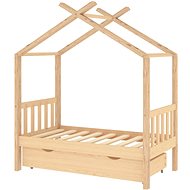 Shumee Children's bed frame with drawer solid pine 70 × 140 cm - Bed Frame