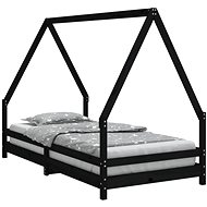 Shumee Children's bed black 90 × 190 cm solid pine wood, 834494 - Bed