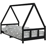 Shumee Children's bed black 90 × 200 cm solid pine wood, 834455 - Bed
