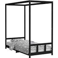 Shumee Children's bed black 90 × 200 cm solid pine wood, 834524 - Bed