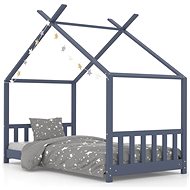 Shumee Children's bed frame grey solid pine 70 × 140 cm - Bed Frame