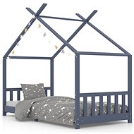 Shumee Children's bed frame grey solid pine wood 90 × 200 cm - Bed Frame
