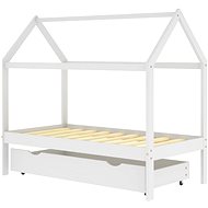 Shumee Children's bed frame with drawer white solid pine 80 × 160 cm, 322140 - Bed Frame