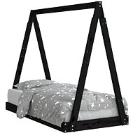 Shumee Children's bed black 70 × 140 cm solid pine wood, 834527 - Bed