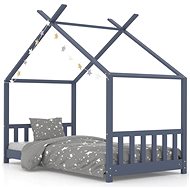Shumee Children's bed frame grey solid pine 80 × 160 cm - Bed Frame