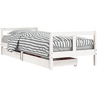 Shumee Children's bed with drawers white 80 × 200 cm solid pine wood, 834406 - Bed