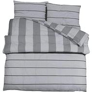 Shumee Bedding set 1+2 grey 200 × 200 cm cotton, stripes, pillows 60 × 70 cm - Bed Linen