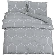 Shumee Bedding set 1+2 grey 200 × 200 cm cotton, honeycomb, pillows 50 × 75 cm - Bed Linen
