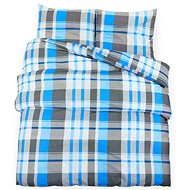 Shumee Bedding set 1+1 blue and grey 135 × 200 cm cotton, plaid, pillow 80 × 80 cm - Bed Linen